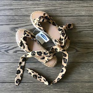 NWT Old Navy | Lace-Up Leopard-Print Espadrille Sandal